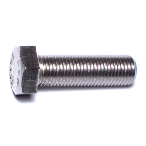 Midwest Fastener 18-8, 3/8"-24 Hex Head Cap Screw, Plain Stainless Steel, 1-1/4 in L, 8 PK 68024 - main